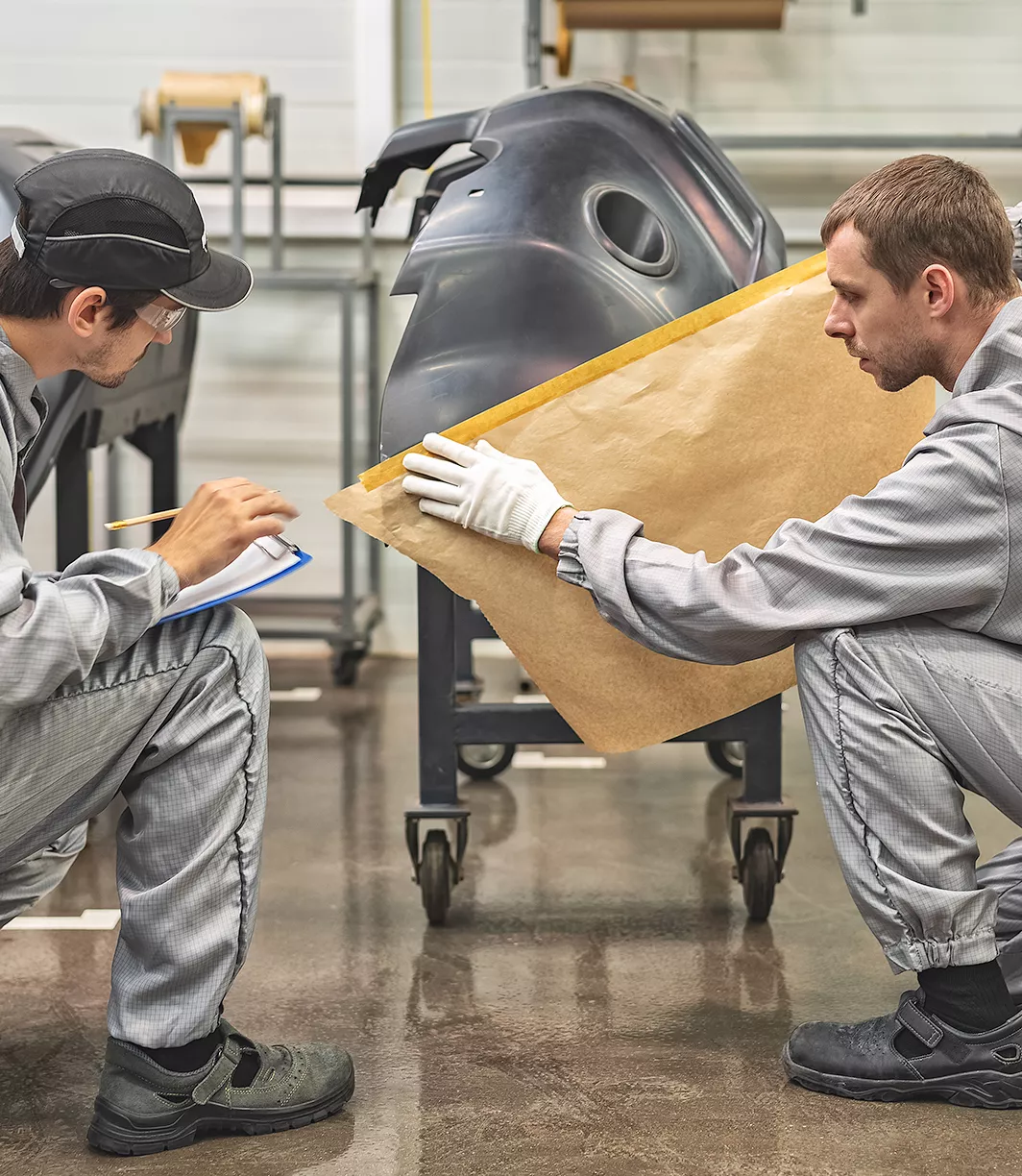 Mechanic working on bodywork