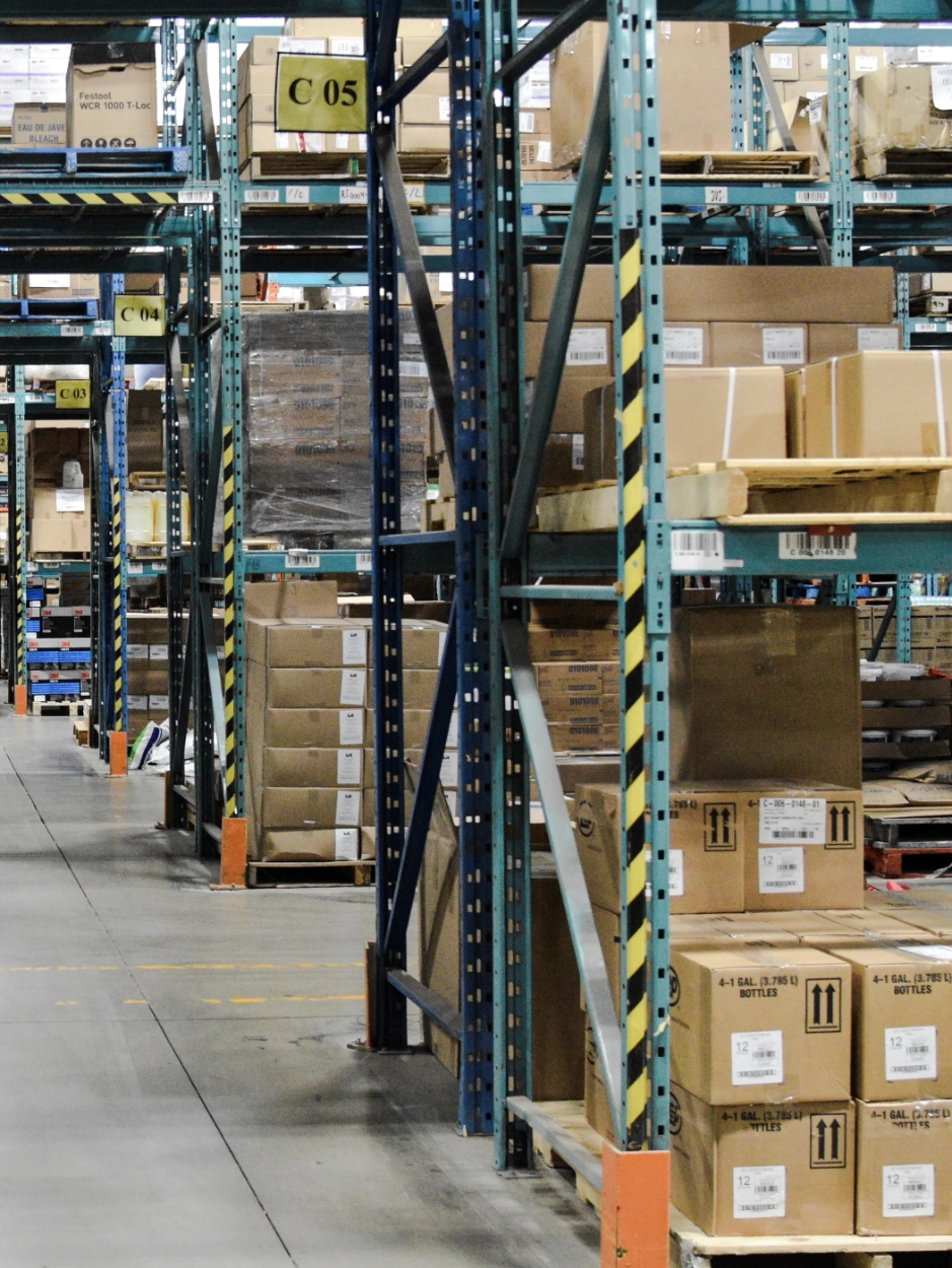 Shelves in a factory